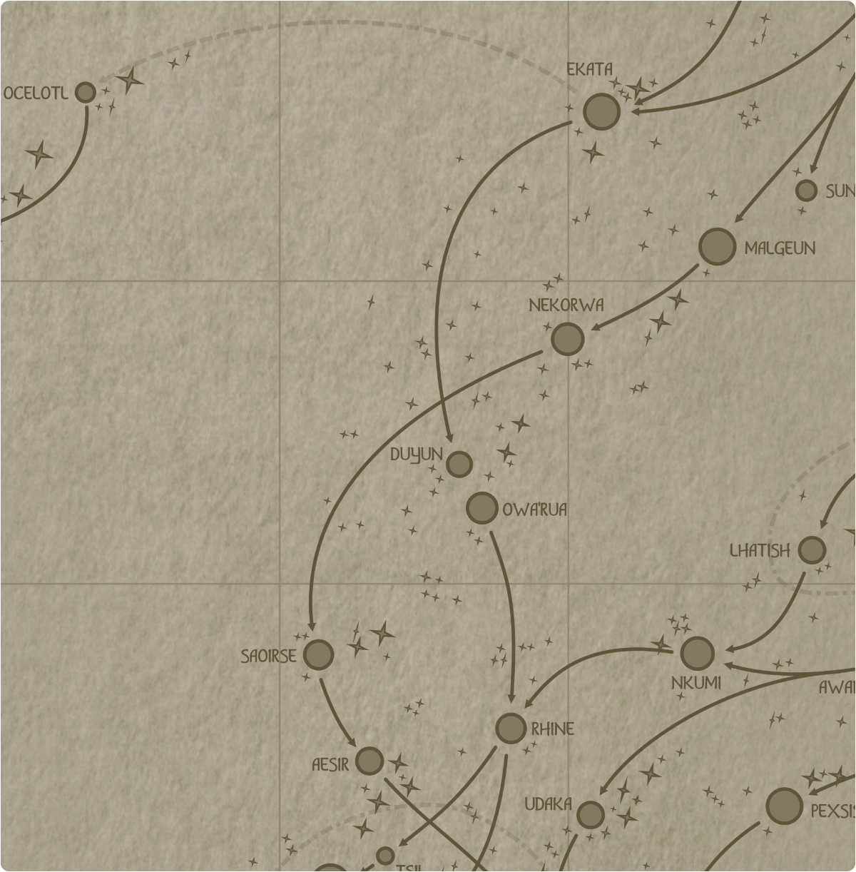 A paper map of galactic Sector D5 A paper map of galactic Sector D5