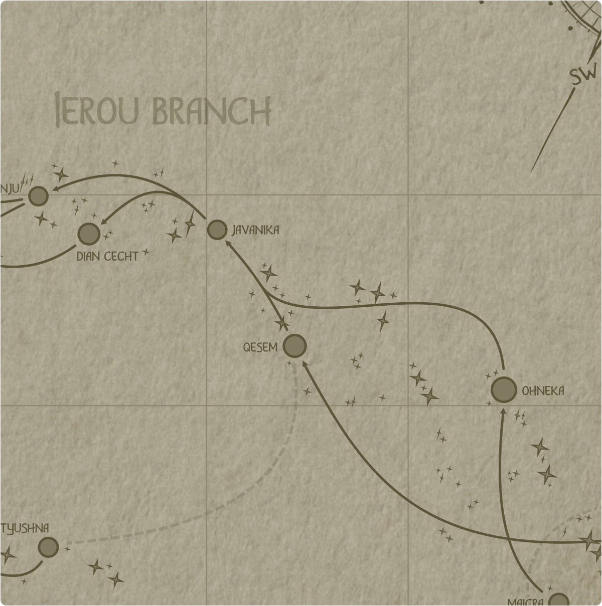 A paper map of galactic Sector D14 A paper map of galactic Sector D14