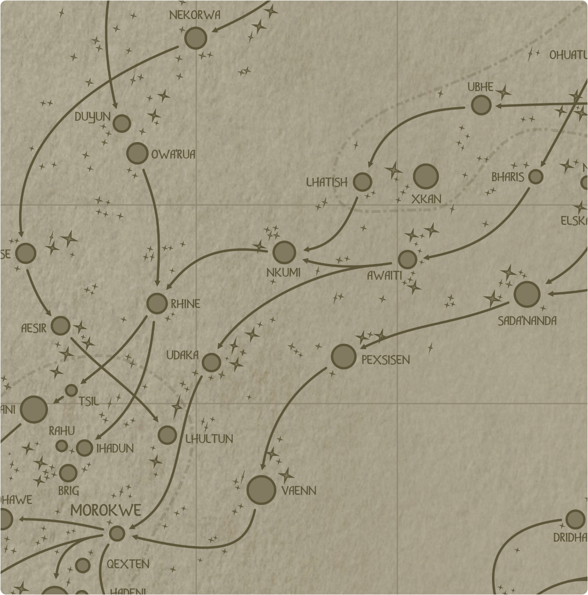 A paper map of galactic Sector E6 A paper map of galactic Sector E6