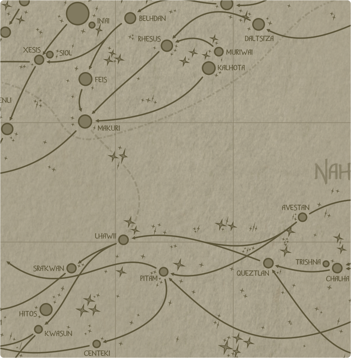A paper map of galactic Sector E9 A paper map of galactic Sector E9