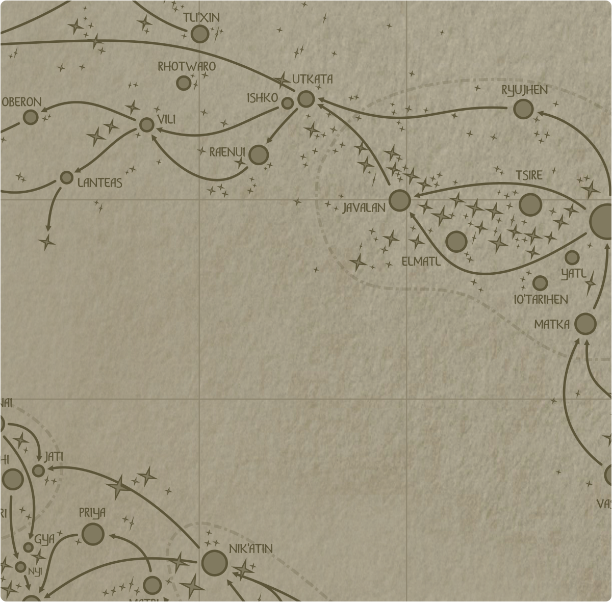 A paper map of galactic Sector G12 A paper map of galactic Sector G12