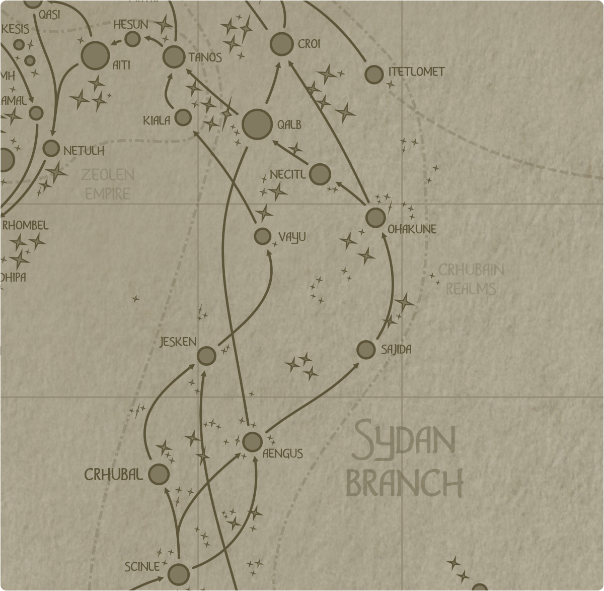 A paper map of galactic Sector J12 A paper map of galactic Sector J12