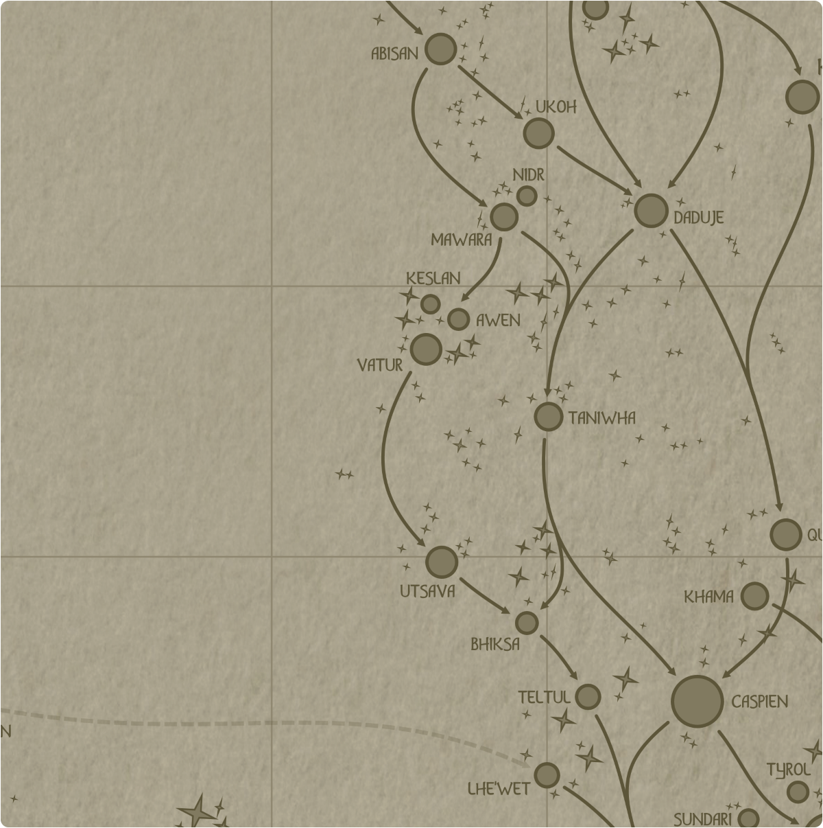 A paper map of galactic Sector J4 A paper map of galactic Sector J4