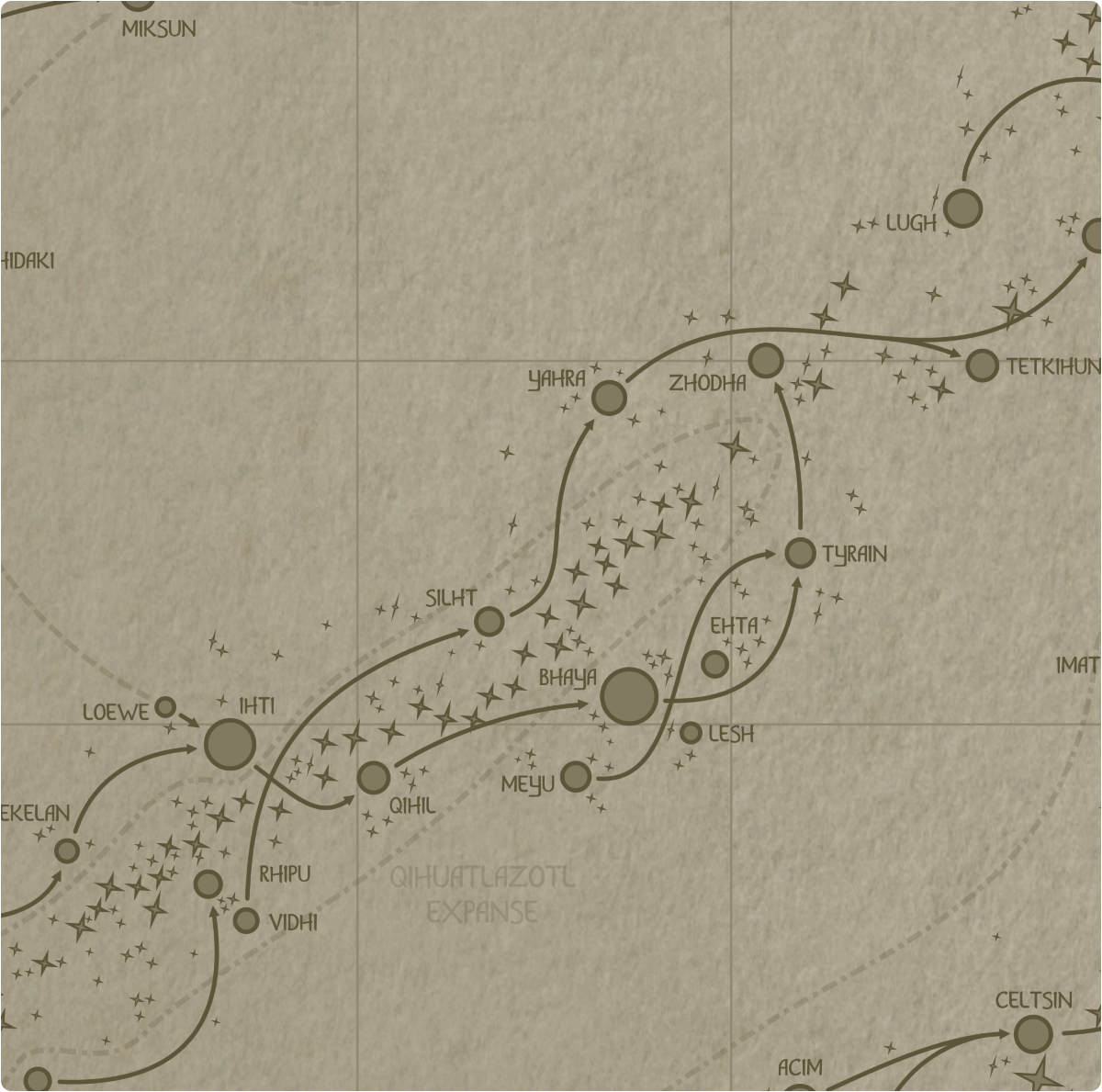 A paper map of galactic Sector N12 A paper map of galactic Sector N12