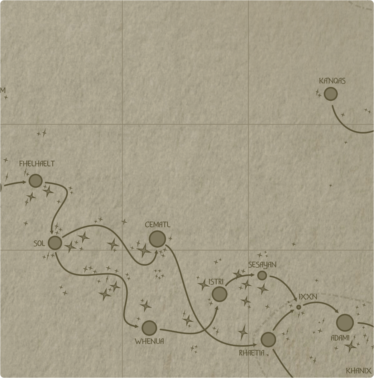 A paper map of galactic Sector N5 A paper map of galactic Sector N5