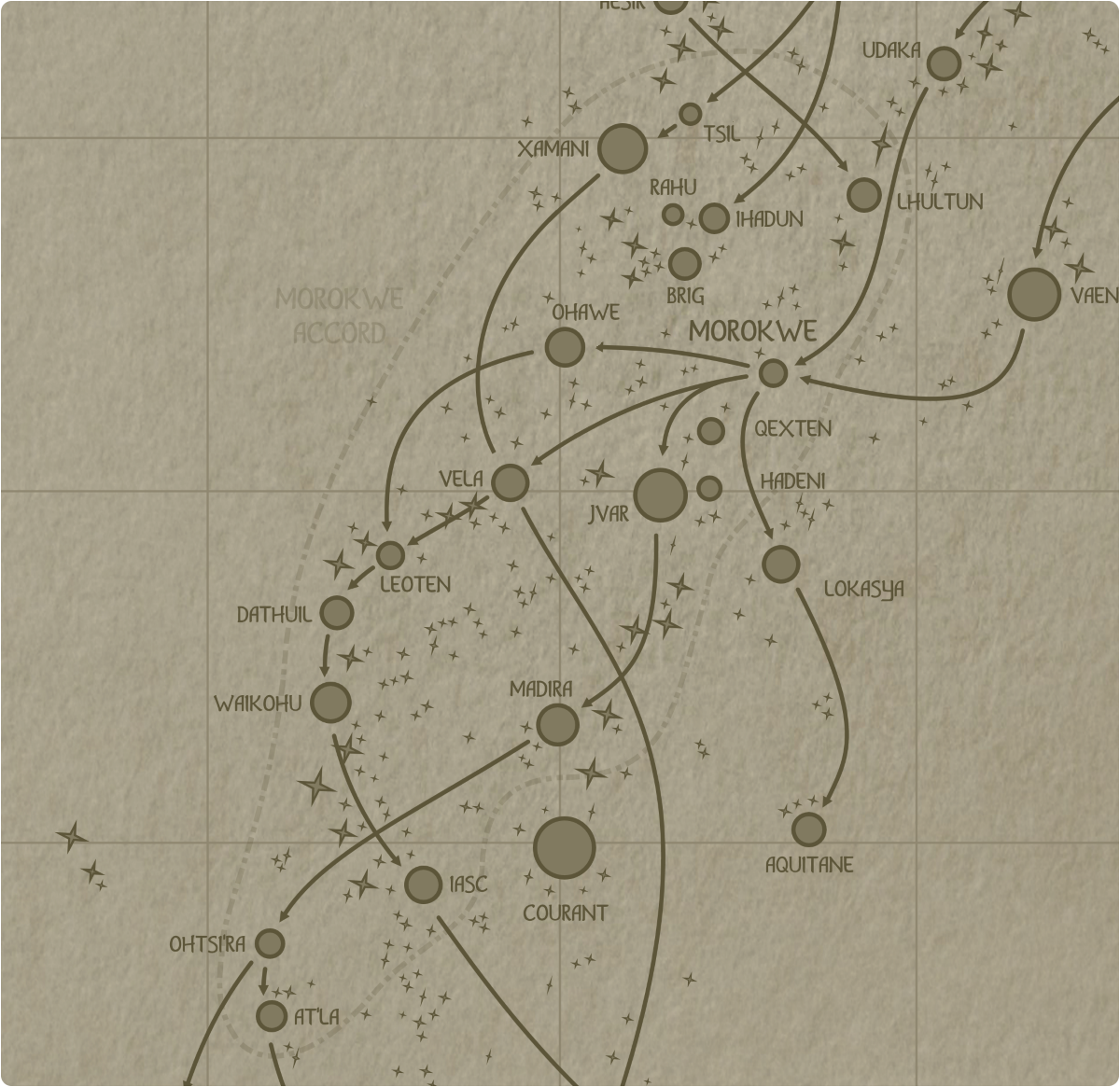 A paper style map outlining the boundaries of the Morokwe Accord A paper style map outlining the boundaries of the Morokwe Accord