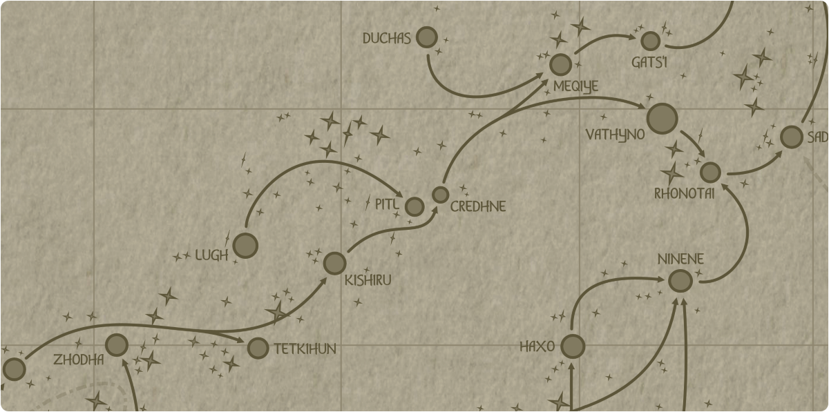 A paper map of the region surrounding the Pitl star system A paper map of the region surrounding the Pitl star system