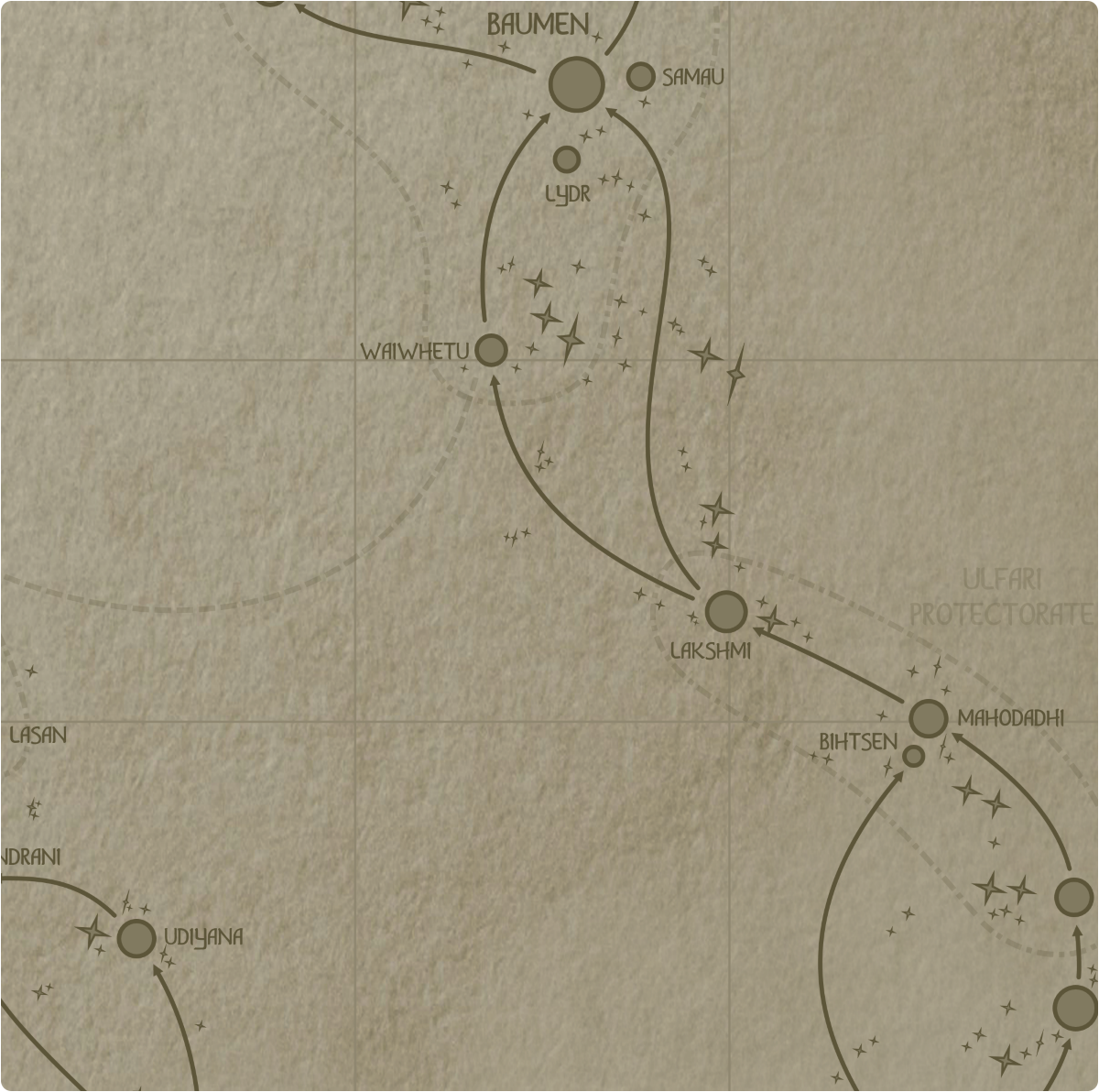 A paper map of galactic Sector G16 A paper map of galactic Sector G16