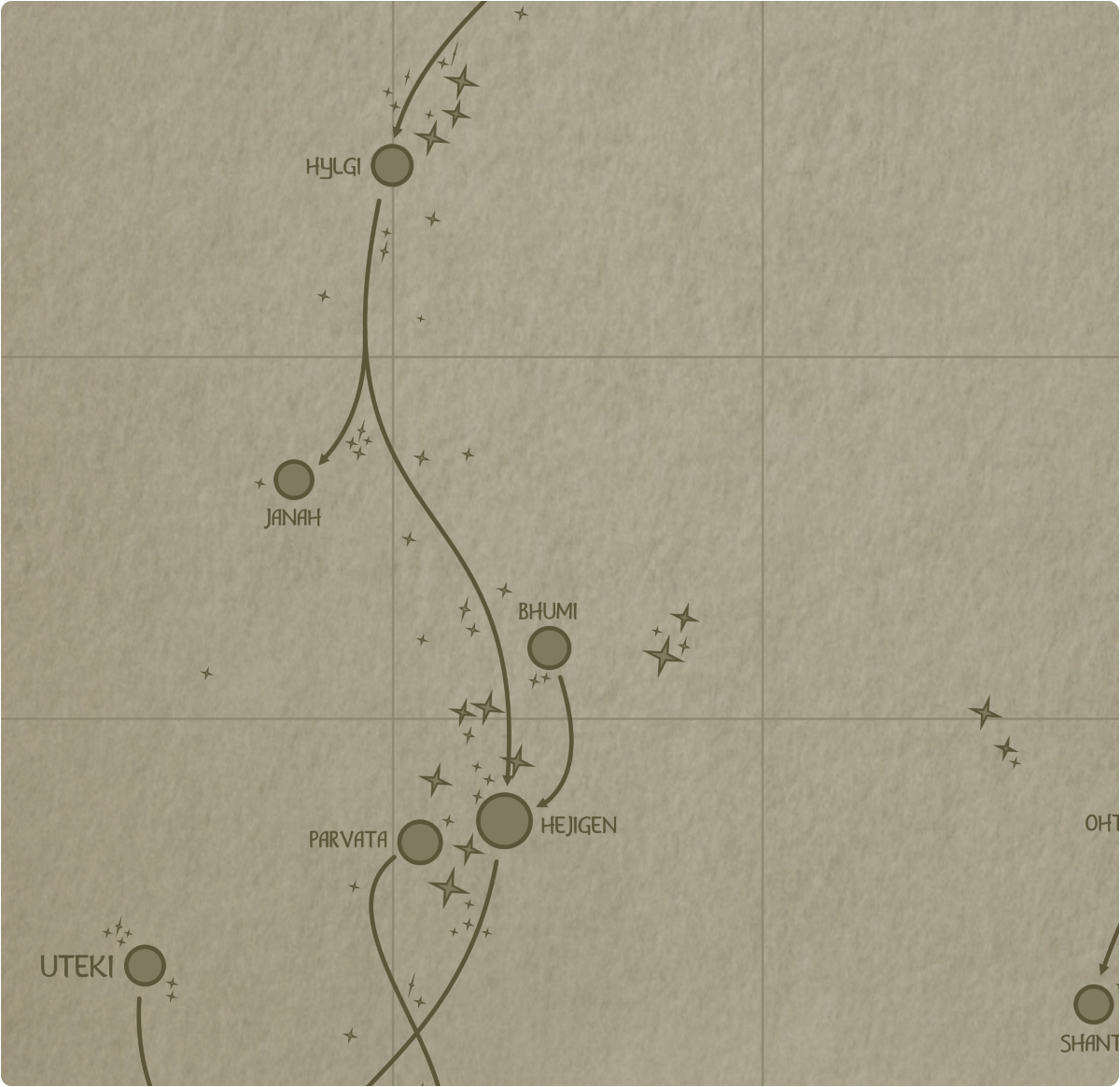 A paper map of galactic Sector G2 A paper map of galactic Sector G2