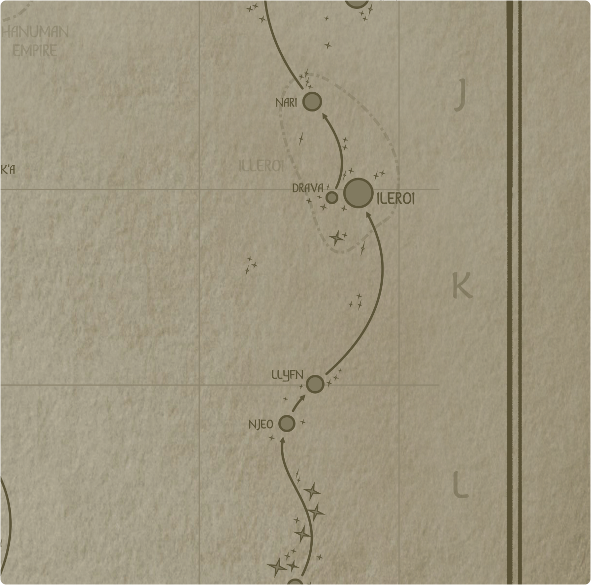 A paper map of galactic Sector K17 A paper map of galactic Sector K17