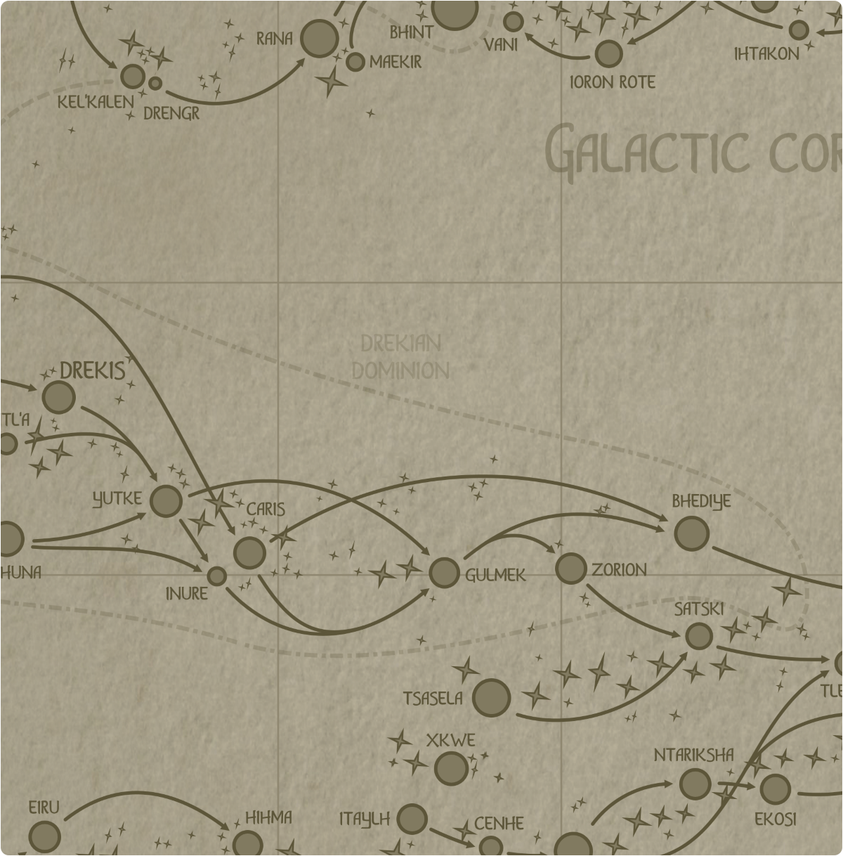 A paper map of galactic Sector L8 A paper map of galactic Sector L8