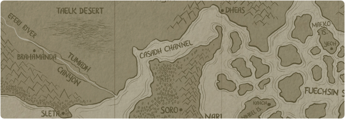 A paper map of the Casadh Channel