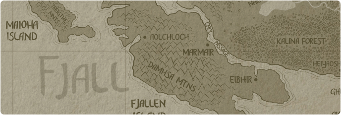 A paper map of Damhsa Mountains