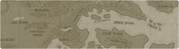 A paper map of Ehkehki Mountains