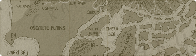 A paper map of the Isle of Albha