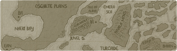 A paper map of Juvel Island