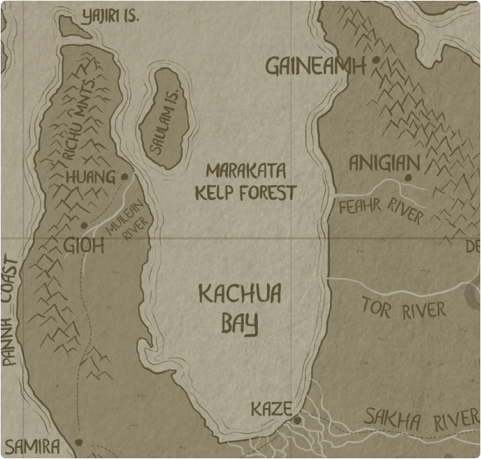 A paper map of Kachua Bay