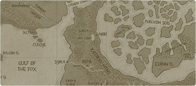 A paper map of Kaitaeki Mountains