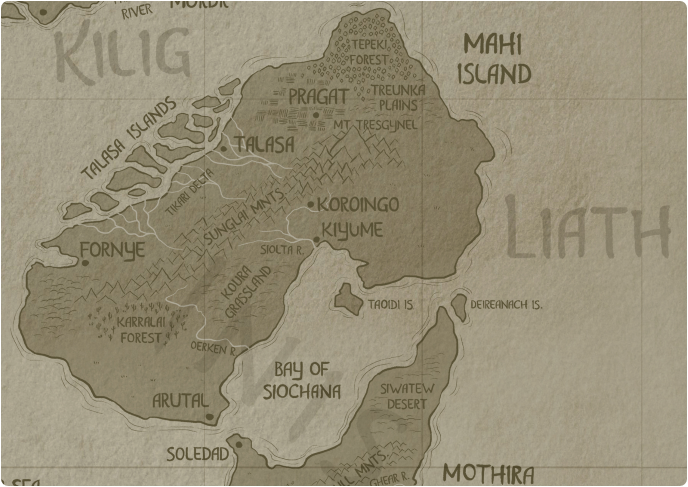 A paper map of Mahi Island