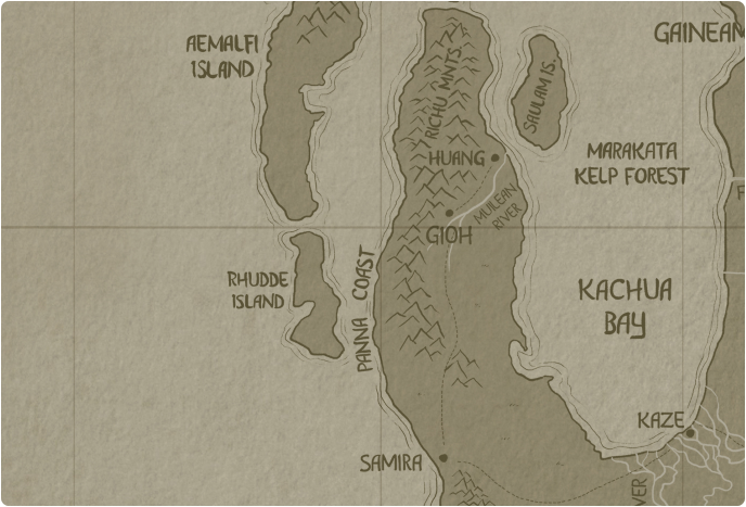 A paper map of the Panna Coast A paper map of the Panna Coast