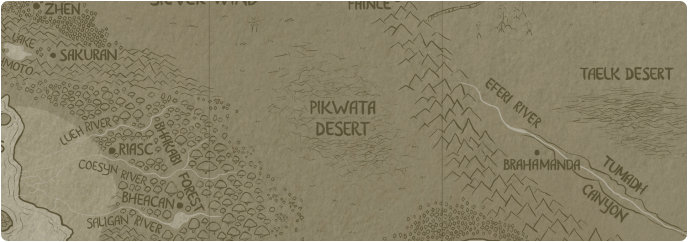 A paper map of Pikwata Desert