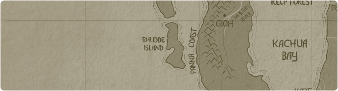 A paper map of Rhudde Island
