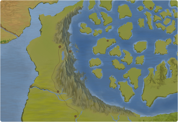 A color map of Kaitaeki Mountains