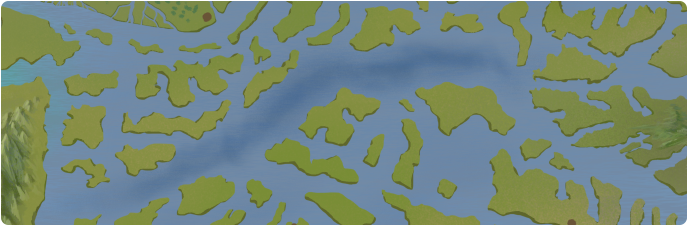 A color map of Shinen Island A color map of Shinen Island