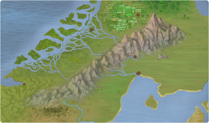 A color map of Sunglai Mountains