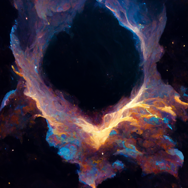 A magical nebula with a hexagonal void in its center