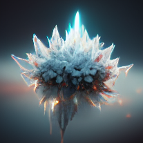 a spikey flower of ice
