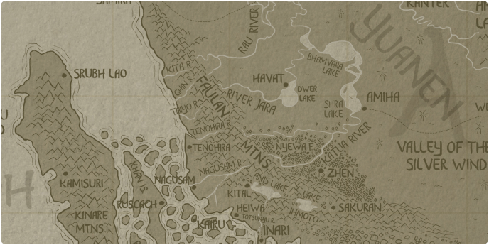 A paper map of Faulan Mountains A paper map of Faulan Mountains