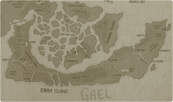 A paper map of Eirah Island A paper map of Eirah Island