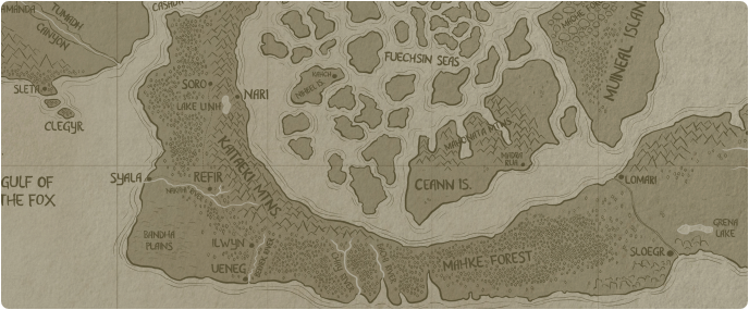 A paper map of Mahke Forest A paper map of Mahke Forest