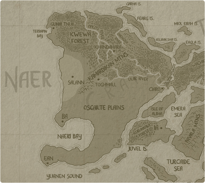 A paper map of Naer A paper map of Naer