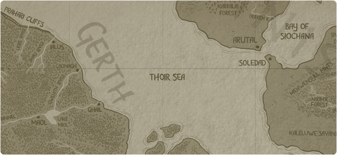 A paper map of the Thoir Sea A paper map of the Thoir Sea