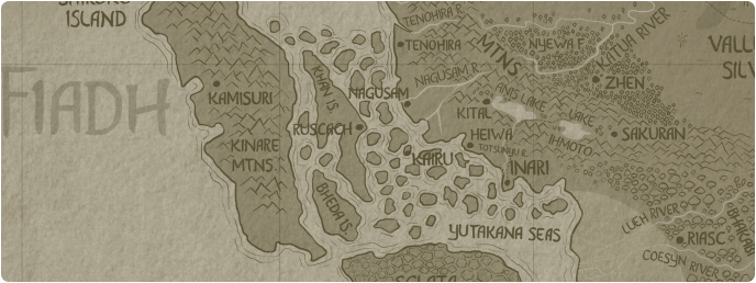 A paper map of the Yutakana Seas A paper map of the Yutakana Seas